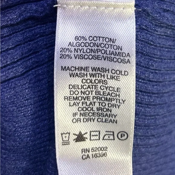 Y2K DKNY Blue Babydoll Knit Cardigan Sweater 3/4 Sleeves Lightweight Soft Sz XL - Picture 9 of 9